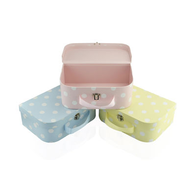 3 vastgestelde Dot Pattern Cardboard Storage Suitcase-Doos met Linthandvat