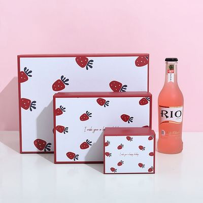 Van de de Lippenstiftluxe van het aardbeipatroon de Giftdoos Verpakking voor Valentijnskaartendag