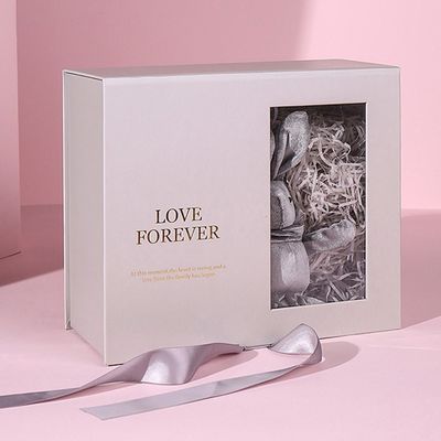 De Giftvakje van het douane Vlak Pak Magnetisch Roze Document met Lint