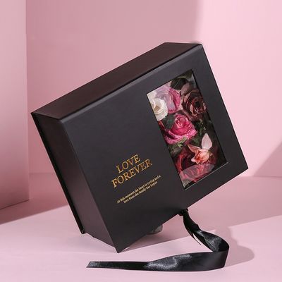 De Giftvakje van het douane Vlak Pak Magnetisch Roze Document met Lint