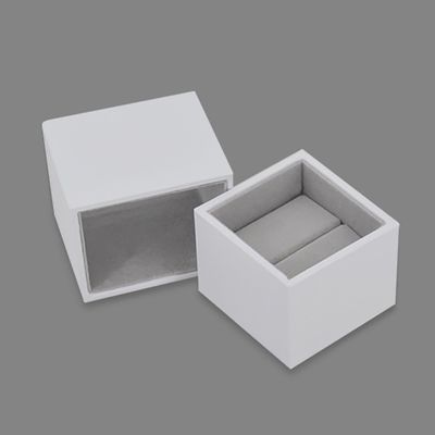 Ring Verpakking Witte Juwelendoos Met Lades Grijs/Zwart Fluwelen Voering