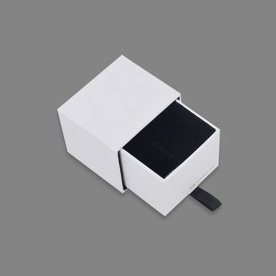 Ring Verpakking Witte Juwelendoos Met Lades Grijs/Zwart Fluwelen Voering