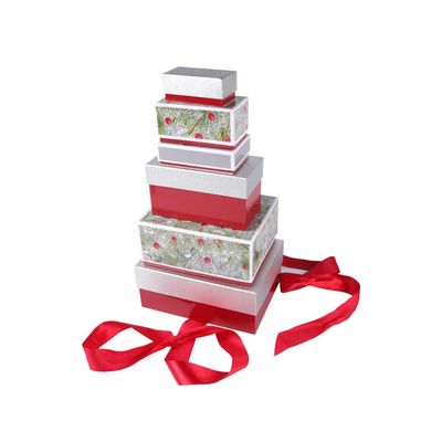 Reeks van 6 Geassorteerde Groottekerstmis het Nestelen Giftdozen met ISO9001