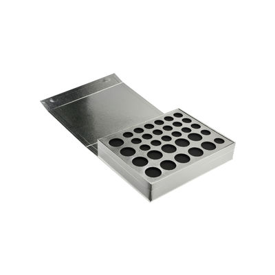 De aangepaste Zilveren Magnetische Kosmetische Giftvakjes, Oogschaduwdocument Vakje voor Lippenstift blozen