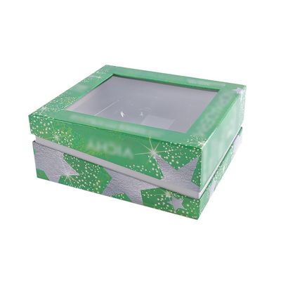 ISO9001 de groene Kosmetische Giftdozen ontruimen Venster met Hypotenusalip