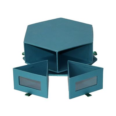 20*17.5*7.7cm Hexagon Chocoladedoos, Roterende de Ladestijl van de Giftdoos voor Banketbakkerij