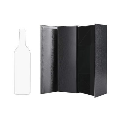 Vouwbare In reliëf gemaakte de Doos van de Wijngift Verpakking, van de de Giftdoos van de Alcoholische drankfles het Karton Glanzende Zwarte