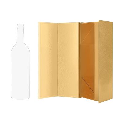 Het vouwbare Stevige van de Gift Verpakkende Dozen van de Kartonwijn Glanzende Goud met het In reliëf maken