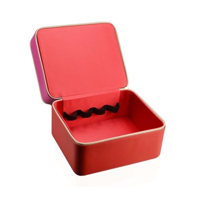 Maak 24*20*19cm Sluiting van de de Lagenritssluiting van het Leerbeautycase de Dubbele waterdicht