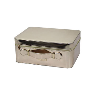 Het weerspiegelde Gouden ISO9001-Beautycase van de Goedkeuringsmake-up met Hoogste Handvat