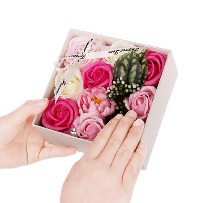 Kunstmatige Rose Soap Flower Bouquet Boxes 14.5cm*14.5cm*7.5cm voor Leraren