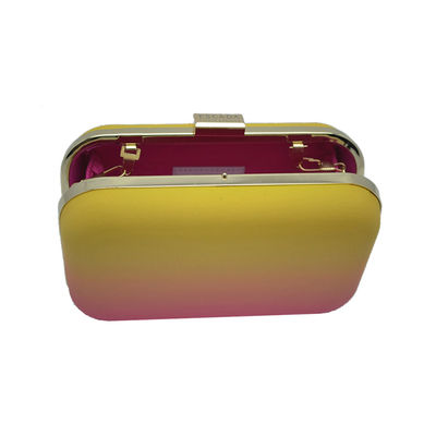 Klantgerichte Metaalplaat Logo Evening Clutch Bag met Verwijderbare Gouden Tone Chain
