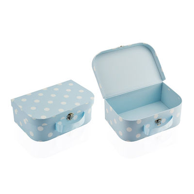 3 vastgestelde Dot Pattern Cardboard Storage Suitcase-Doos met Linthandvat